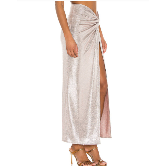 NWT* SOLD OUT* Natalie Rolt X REVOLVE Saskia Skirt in Silver Size 1 (SMALL) - Picture 2 of 11